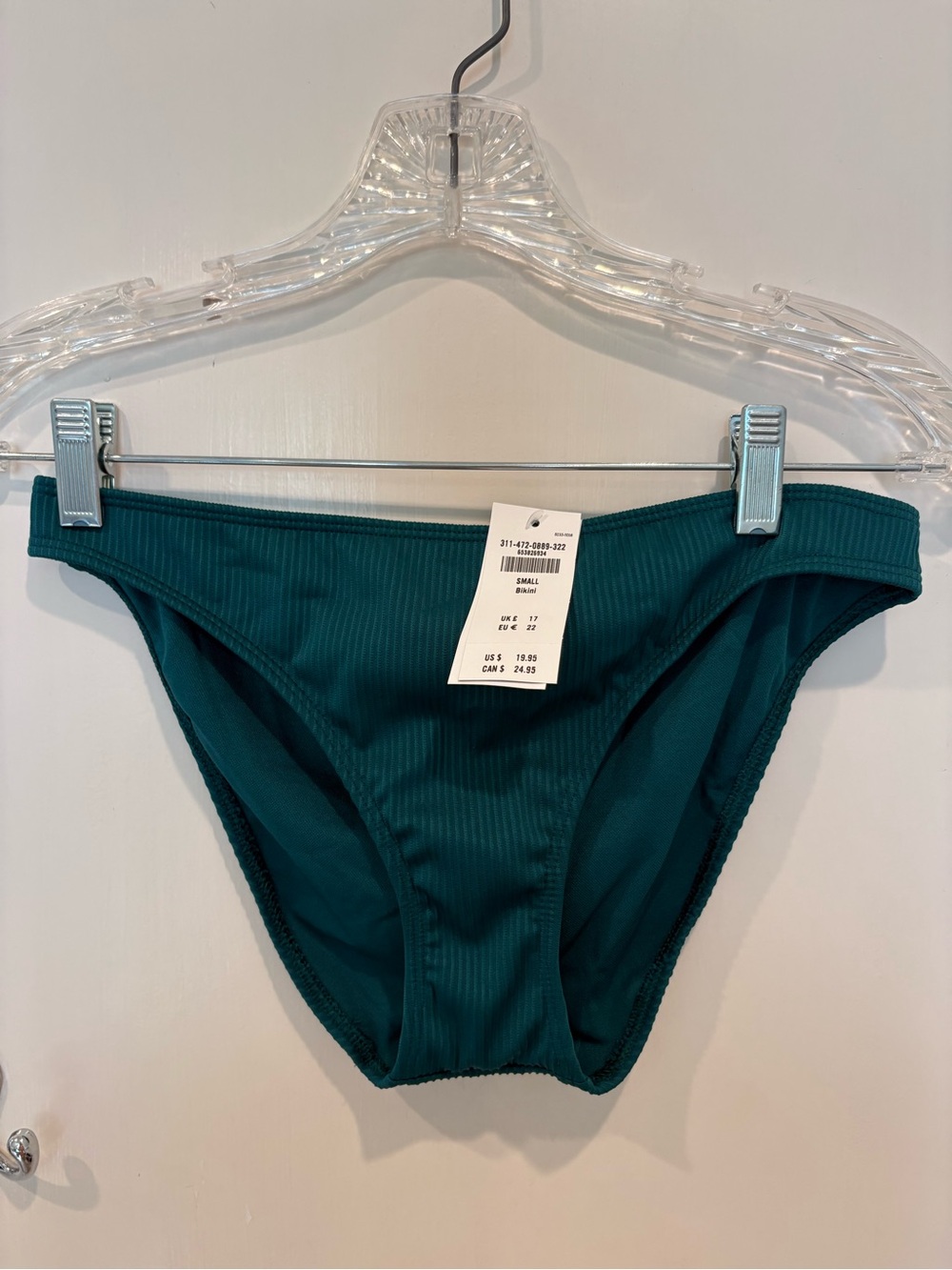 Hollister Ribbed Emerald Green Bikini Bottom